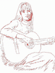 Девушка с гитарой, графический планшет, 2008